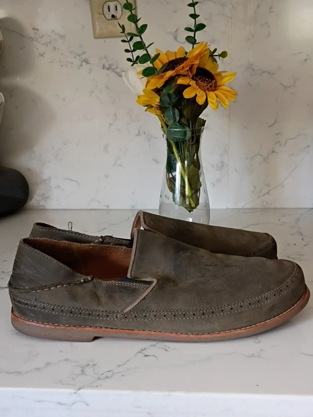 Olukai Men's Casual Slip-On Loafers in Brown